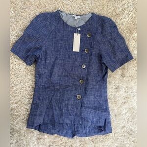 Blue Button-Up kids Top